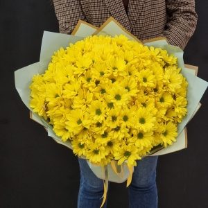 Букет из жёлтых кустовых хризантем "Celebrate" 15шт